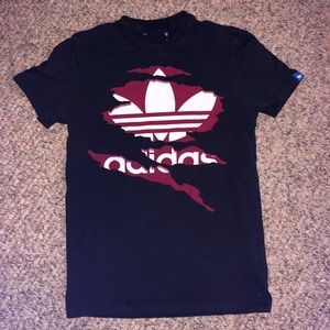 Adidas black and red tee